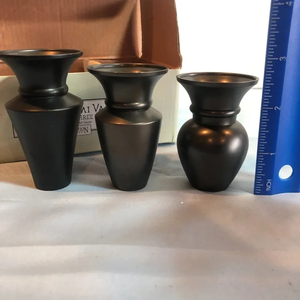 Restoration Hardware Jerome Demi Bud Vases Bronze Set #F26